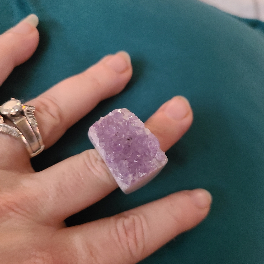 Hand carved amethyst ring